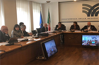 Roma, Conferenza delle Regioni. Un momento dei lavori