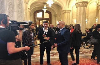 Bucarest, Palazzo del Parlamento. L'incontro con la stampa europea.