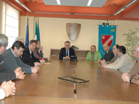 Palazzo della Regione,Sala Giunta. La riunione di questa mattina