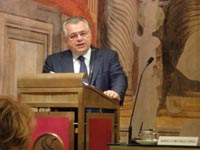 Roma, Palazzo Giustiniani (Sala Zuccari). L'intervento di Michele Iorio, nella sua qualit di Vicepresidente della Conferenza delle Regioni