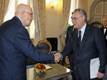 Da sinistra nella foto: il Capo dello Stato italiano, Giorgio Napolitano, con il Presidente della Regione Molise, Michele Iorio, in un recente incontro