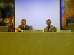 Conferenza stampa. Da sinistra nella foto: il governatore Frattura e l'ingegnere Pillarella