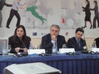 Tirana. Il Presidente Iorio e, a destra nella foto, il Consigliere Cocco durante il Workshop  