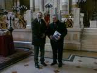 Da sinistra nella foto: Riccardo Di Segni e Michele Iorio nel Tempio Maggiore, Sinagoga di Roma, a gennaio di quest'anno