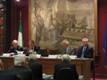 Sala del Mappamondo. Iorio, ultimo da sinistra nella foto, al Tavolo della Presidenza del convegno