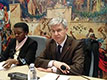 Da sinistra nella foto: Ccile Kyenge e Michele Petraroia a Palazzo Vitale